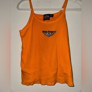 Harley Davidson women’s orange embroidered logo camisole L Fairfax VA Y2K